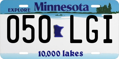 MN license plate 050LGI