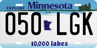 MN license plate 050LGK