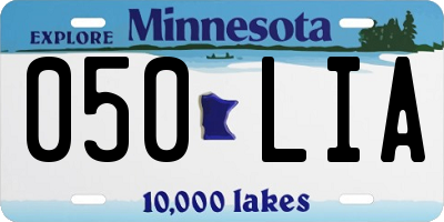 MN license plate 050LIA