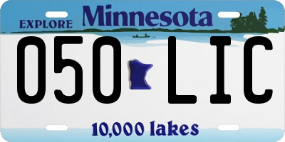 MN license plate 050LIC