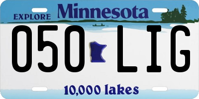 MN license plate 050LIG