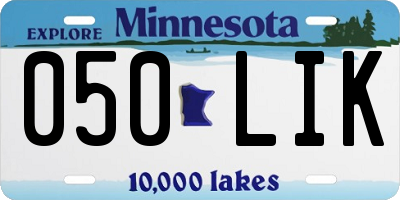MN license plate 050LIK