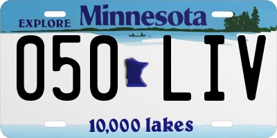MN license plate 050LIV