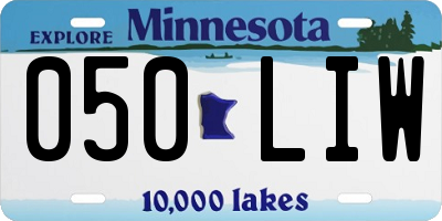 MN license plate 050LIW
