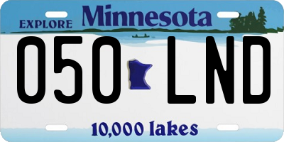 MN license plate 050LND