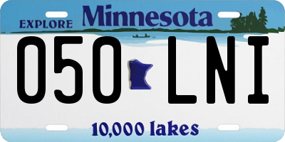 MN license plate 050LNI