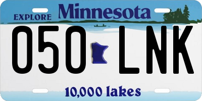 MN license plate 050LNK