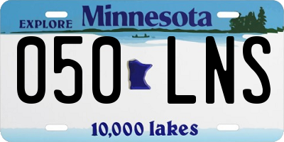 MN license plate 050LNS