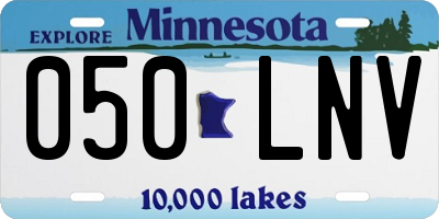 MN license plate 050LNV