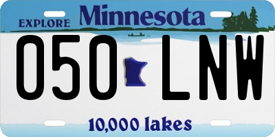 MN license plate 050LNW