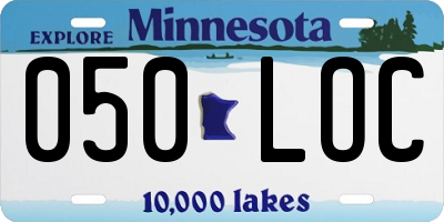 MN license plate 050LOC
