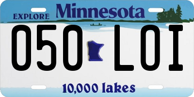 MN license plate 050LOI