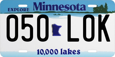 MN license plate 050LOK