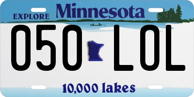 MN license plate 050LOL