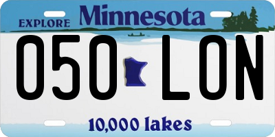 MN license plate 050LON