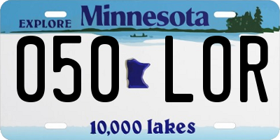 MN license plate 050LOR
