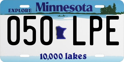 MN license plate 050LPE