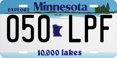 MN license plate 050LPF