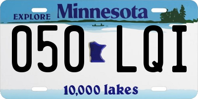 MN license plate 050LQI