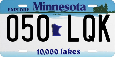 MN license plate 050LQK