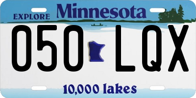 MN license plate 050LQX