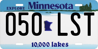 MN license plate 050LST