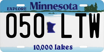 MN license plate 050LTW