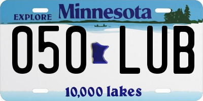 MN license plate 050LUB