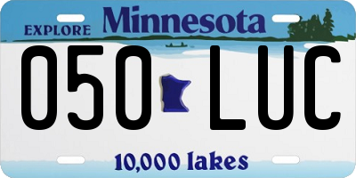 MN license plate 050LUC