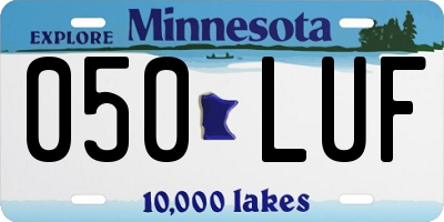 MN license plate 050LUF