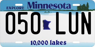 MN license plate 050LUN