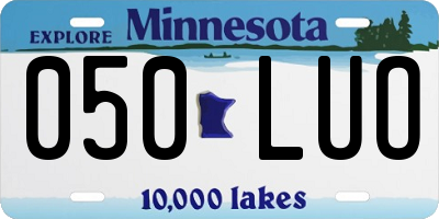 MN license plate 050LUO