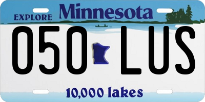 MN license plate 050LUS
