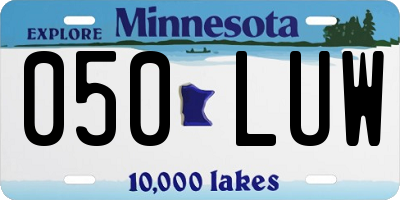 MN license plate 050LUW