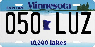 MN license plate 050LUZ