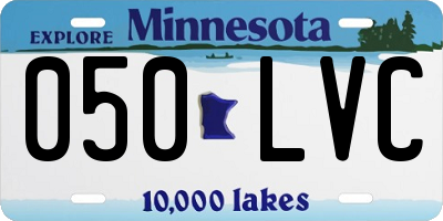 MN license plate 050LVC