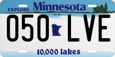 MN license plate 050LVE
