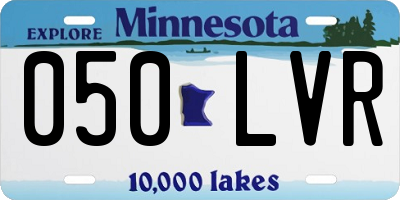 MN license plate 050LVR