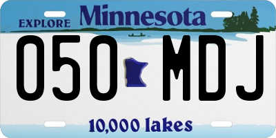 MN license plate 050MDJ