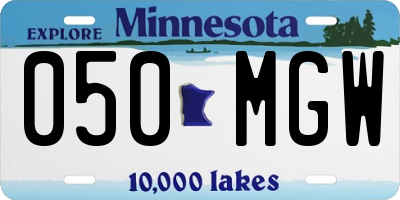 MN license plate 050MGW