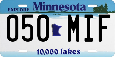 MN license plate 050MIF