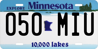MN license plate 050MIU