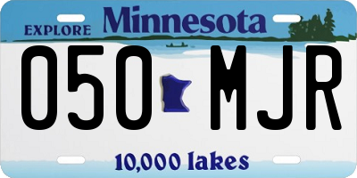 MN license plate 050MJR