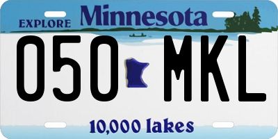 MN license plate 050MKL