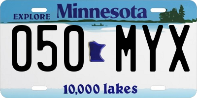 MN license plate 050MYX