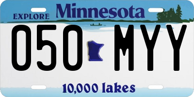 MN license plate 050MYY