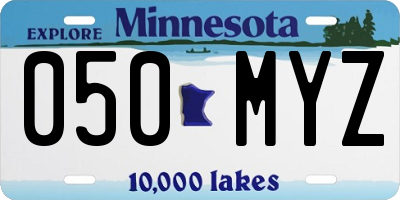 MN license plate 050MYZ