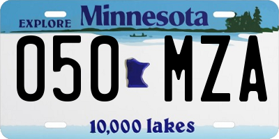 MN license plate 050MZA