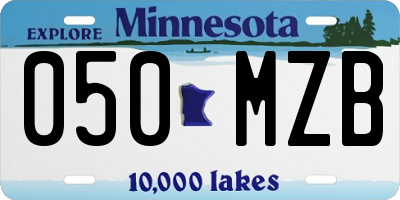 MN license plate 050MZB