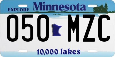 MN license plate 050MZC